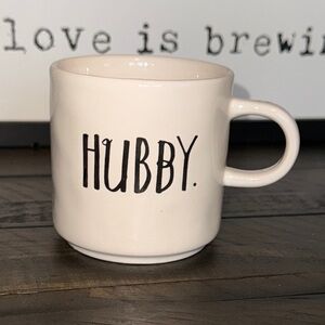 Rae Dunn White 'Hubby' Coffee Tea Mug Cup